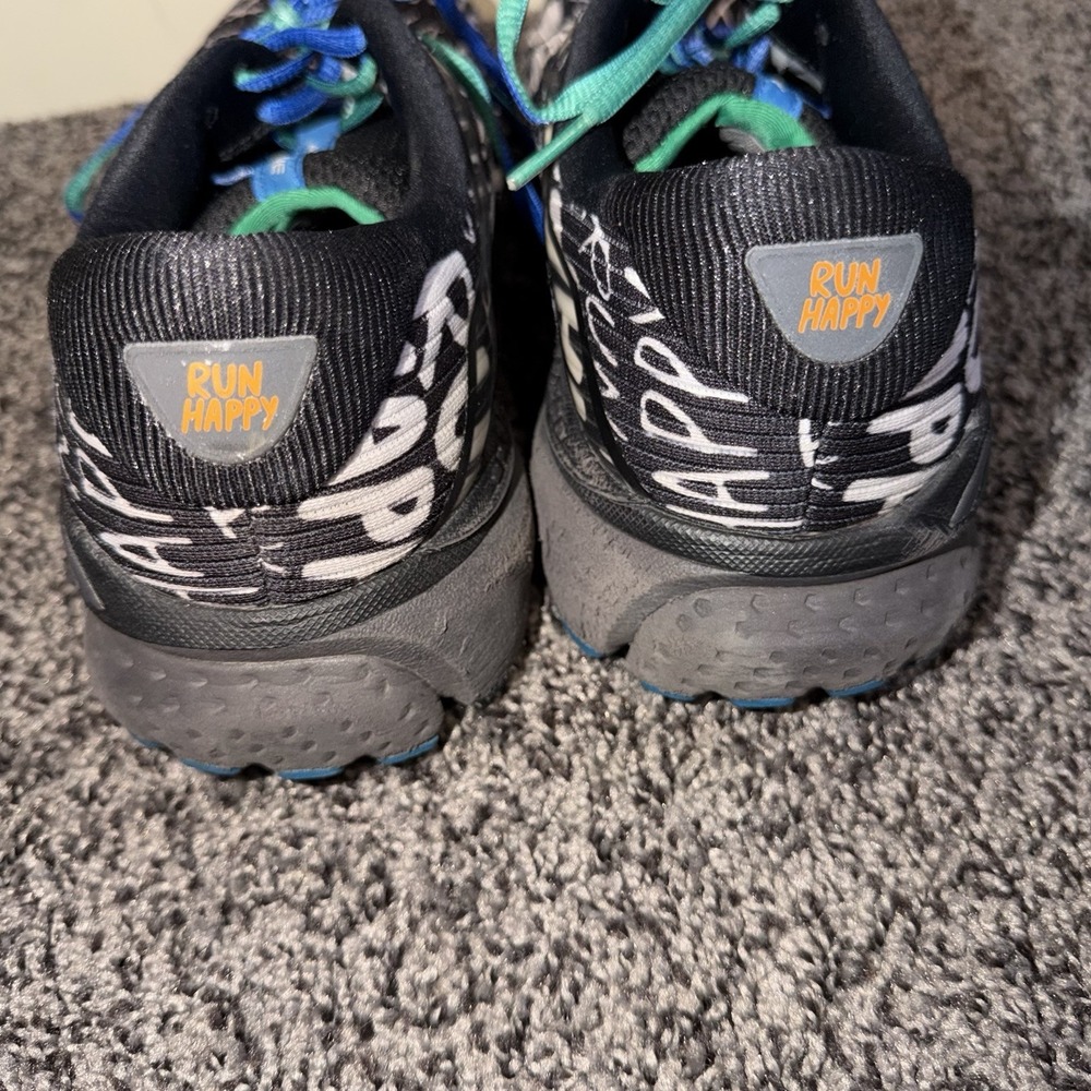 Brooks Womens Adrenaline GTS 20 Black Graphic Print Sz 10.5 Running Shoes Used - Picture 6 of 10